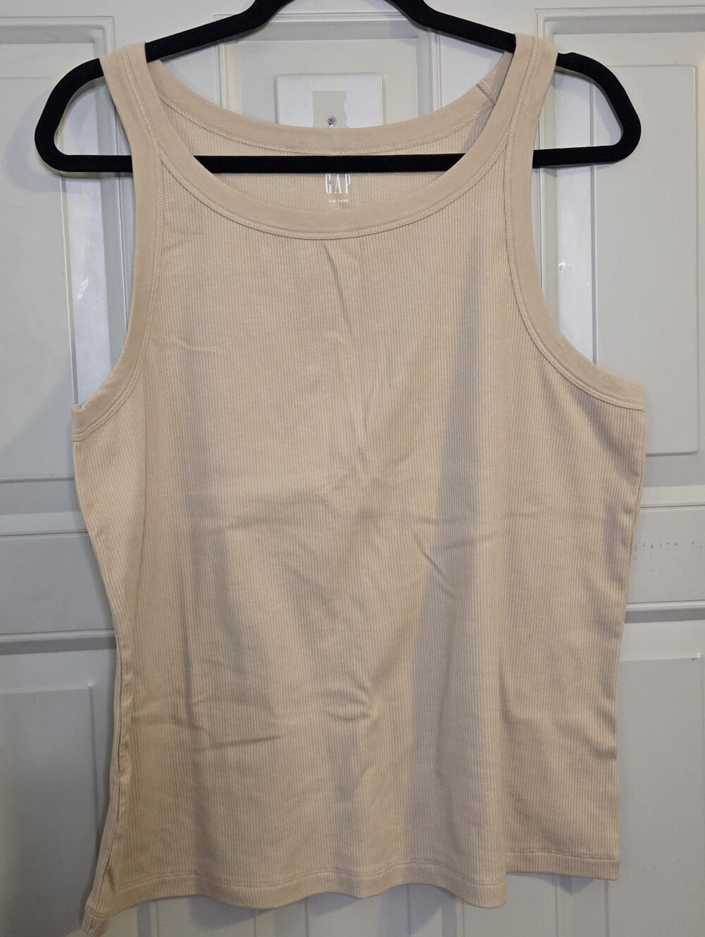 GAP Women's Cream Ribbed Scoop Ribbed Tank